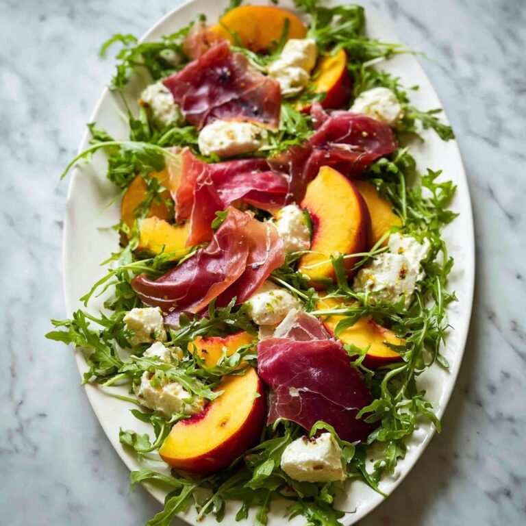 Peach Salad with Mozzarella and Prosciutto Recipe