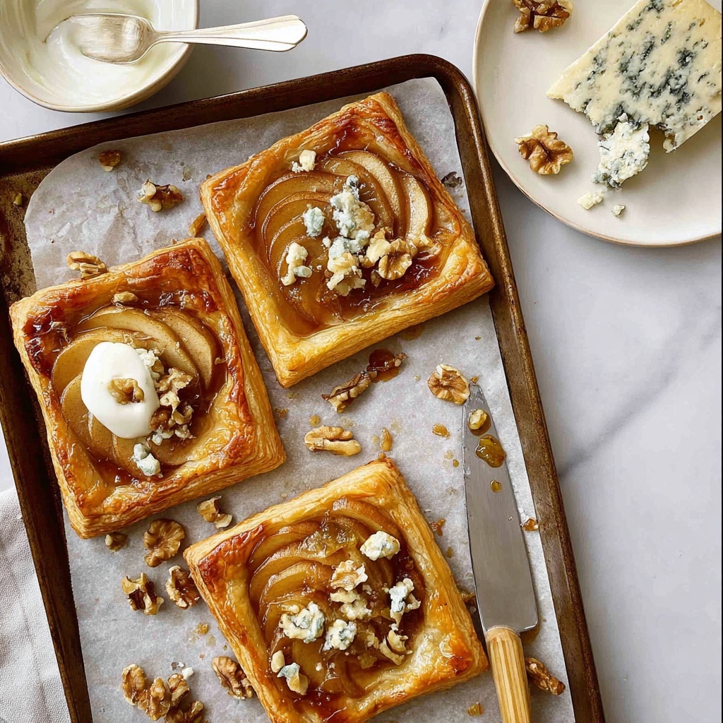 Caramelized Pears and Blue Cheese Tarts Recipe - Recipe Image