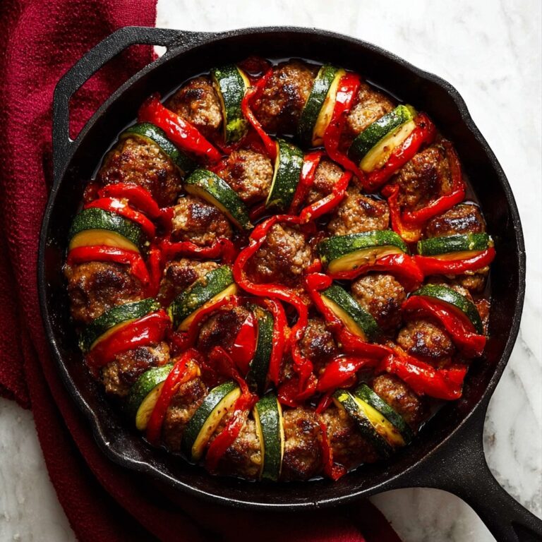 Moroccan Spiral Meatball Zucchini Bake Recipe