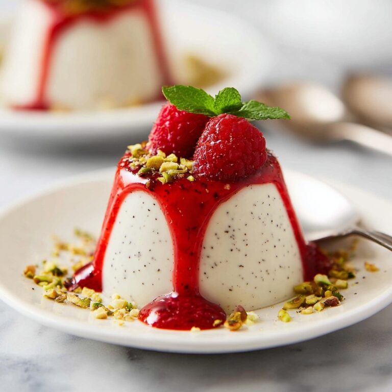 Classic Vanilla Panna Cotta with Raspberry Coulis Recipe