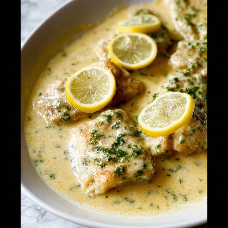 Baked Fish with Lemon Cream Sauce Recipe