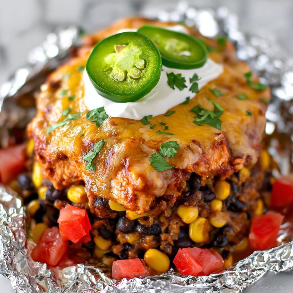 Grilled Santa Fe Chicken Foil Packets Recipe - Recipe Image