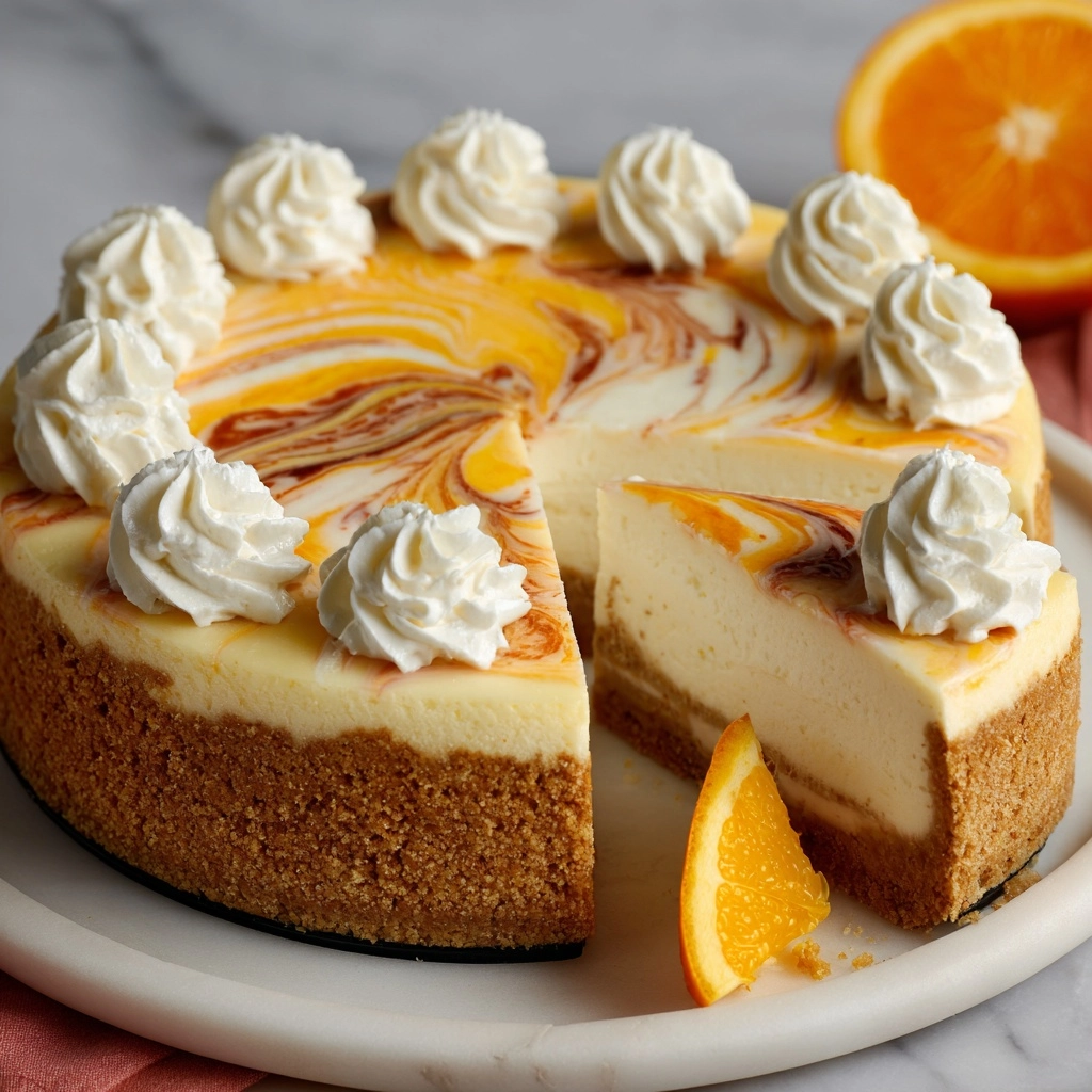 No-Bake Orange Creamsicle Cheesecake Recipe - Recipe Image