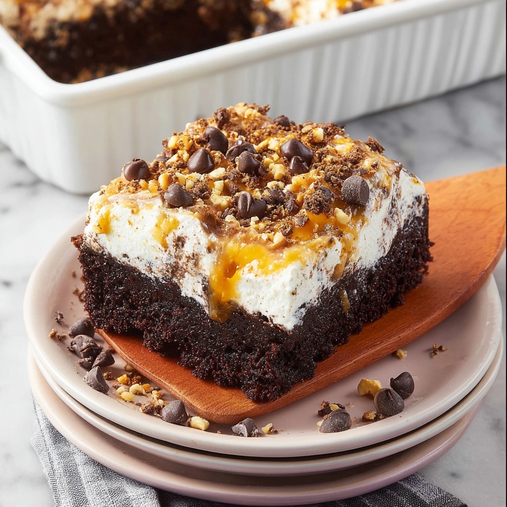 Chocolate Caramel Poke Cake Recipe - Recipe Image