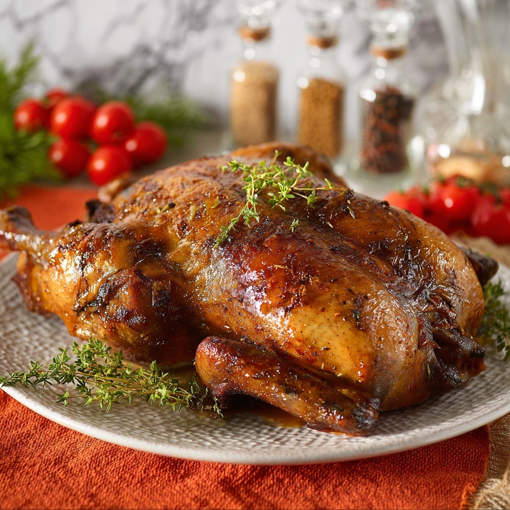 Roast Duck with Brown Sugar and Soy Glaze Recipe - Recipe Image