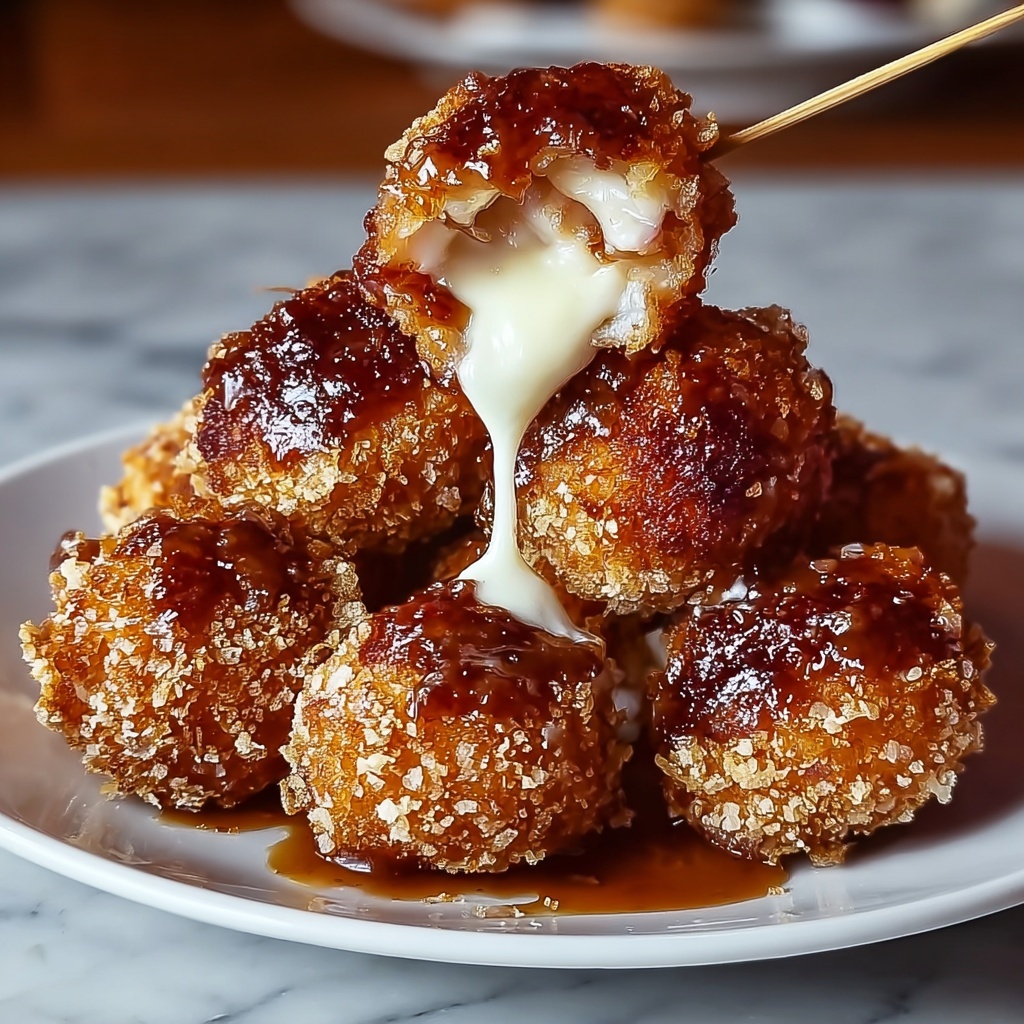 Crispy Bacon Mozzarella Poppers with Sweet Maple Glaze Recipe - Recipe Image