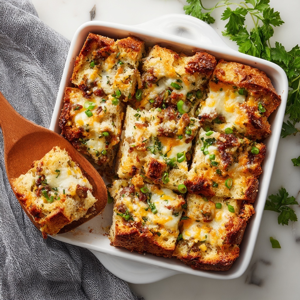 Cheesy Overnight Sausage Breakfast Casserole Recipe - Recipe Image