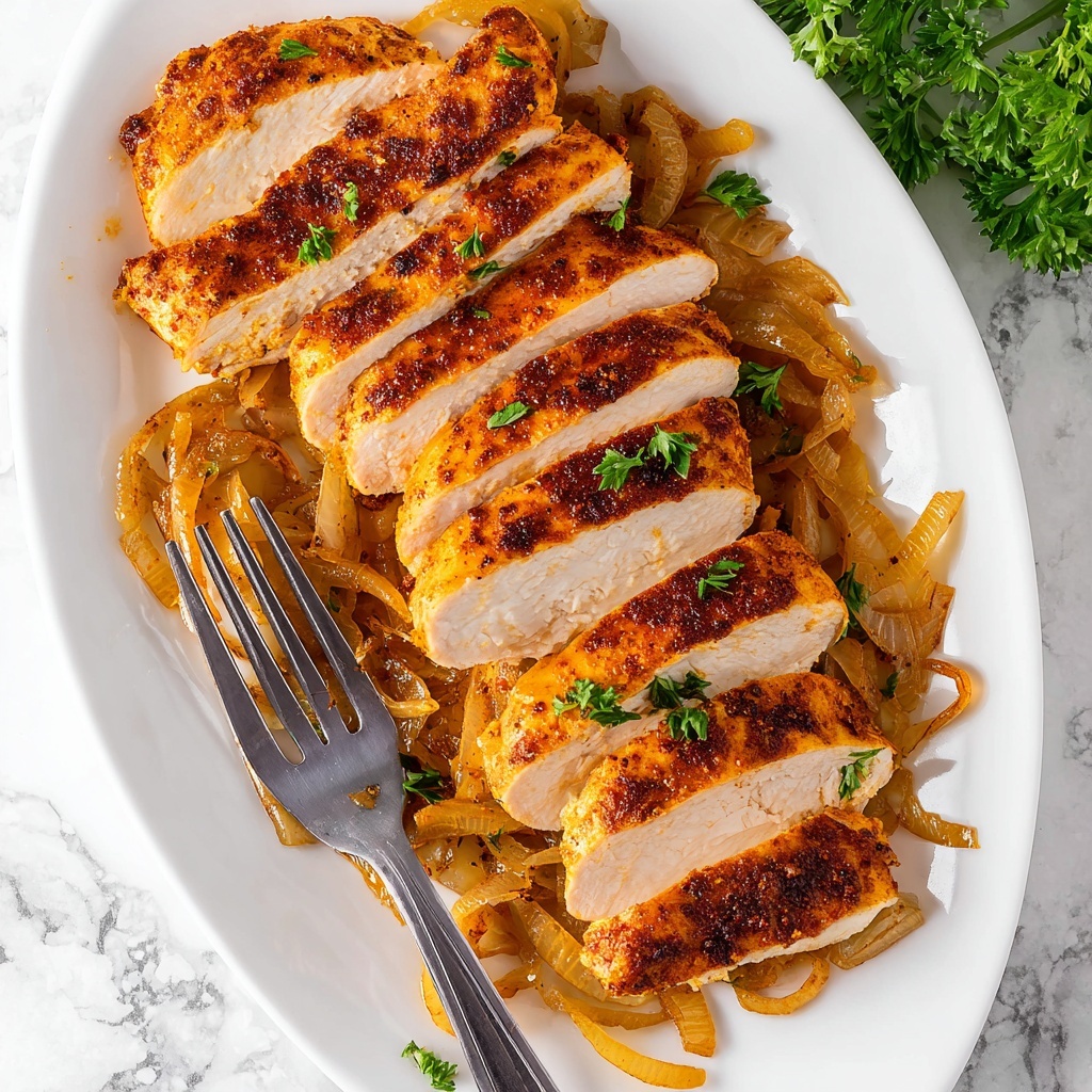 Baked Pork Tenderloin with Spiced Rub and Caramelized Onions Recipe - Recipe Image