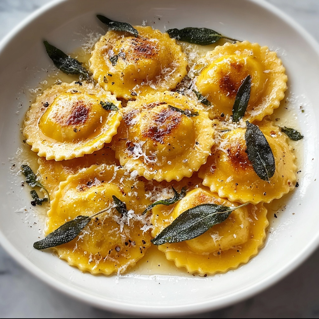 Vegan Pumpkin Ravioli with Sage Butter Recipe - Recipe Image