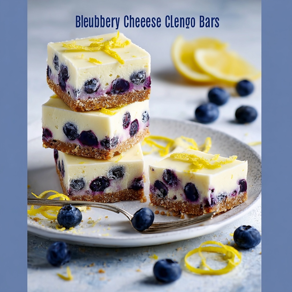 Blueberry Lemon Cheesecake Bars Recipe - Recipe Image