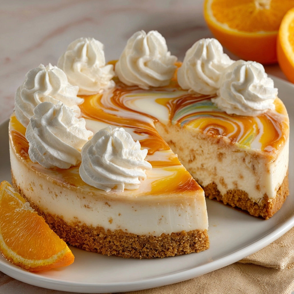 No-Bake Orange Creamsicle Cheesecake Recipe - Recipe Image