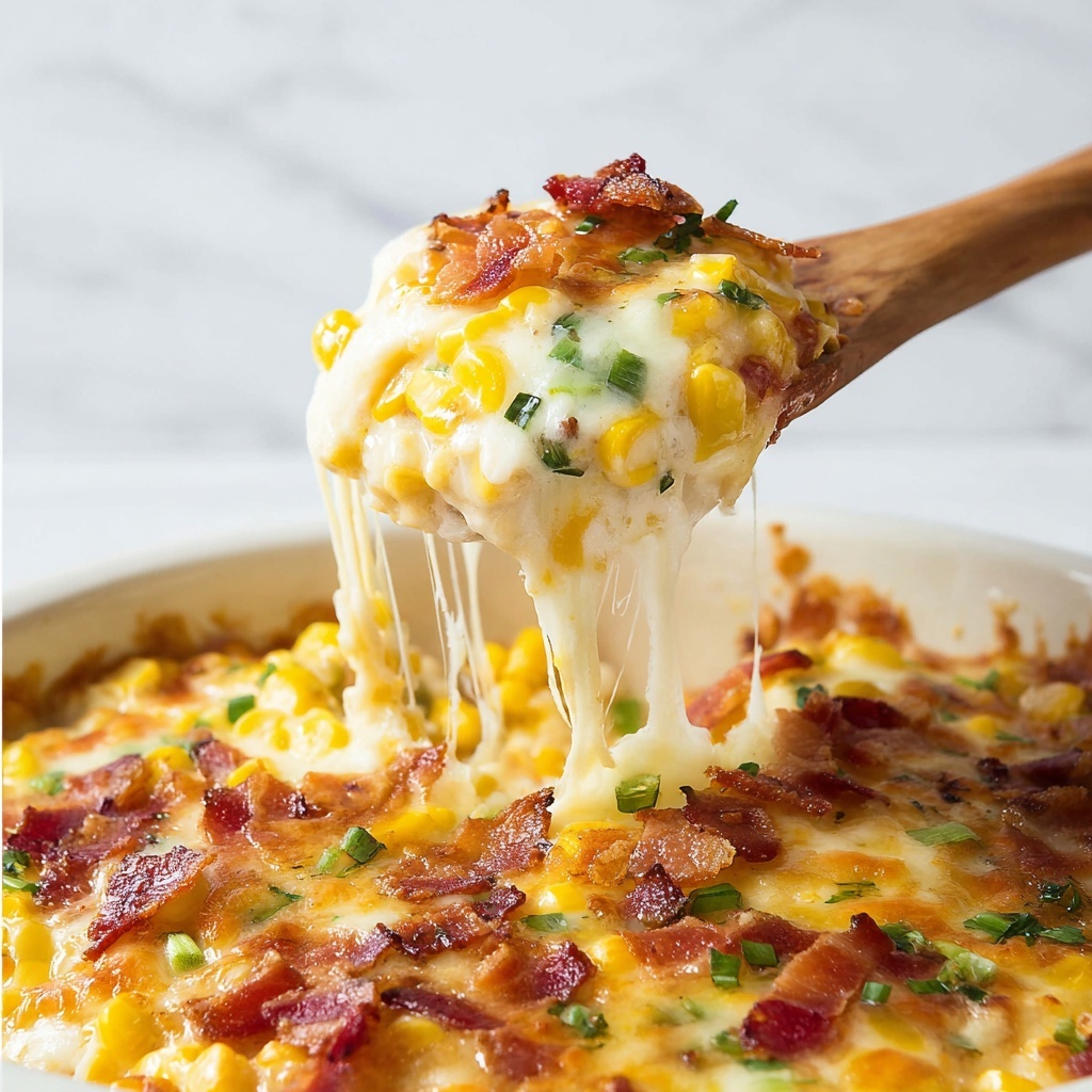 Skillet Cheesy Corn with Bacon and Green Chiles Recipe - Recipe Image