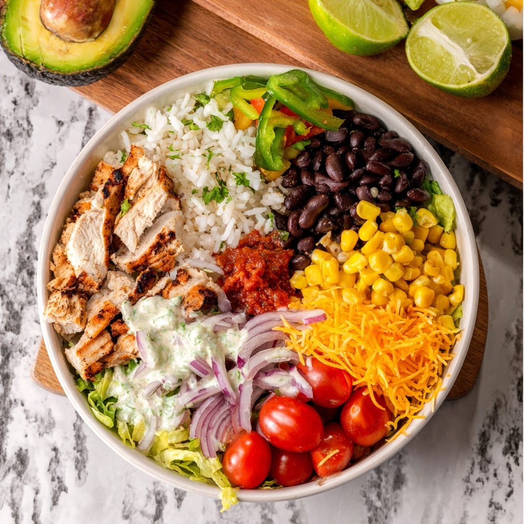 Chicken Burrito Bowl with Cilantro-Lime Sauce Recipe - Recipe Image