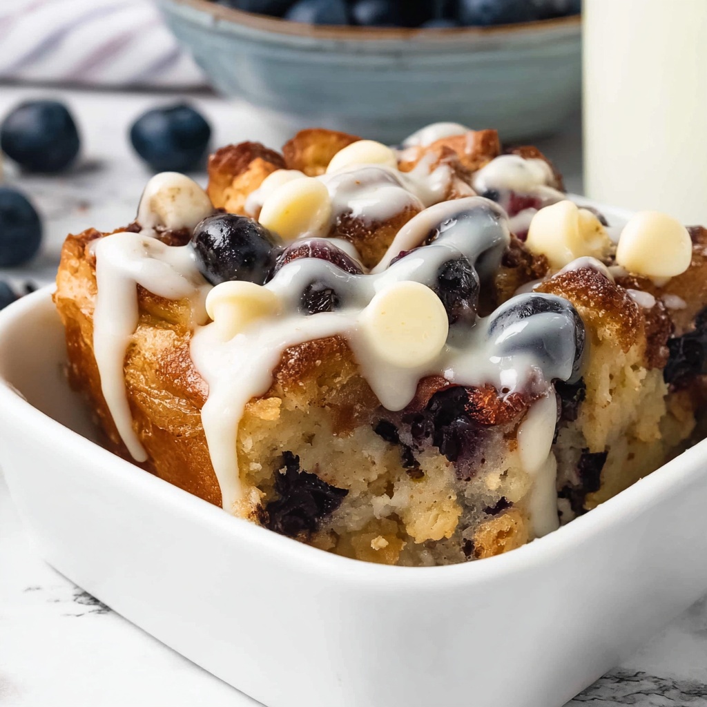 Blueberry White Chocolate Bread Pudding Recipe - Recipe Image