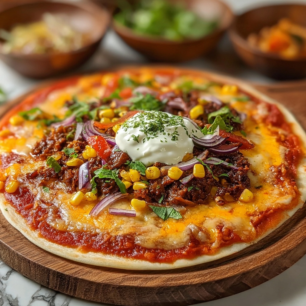 Irresistibly Easy Taco Pizza Appetizer for Game Day Fun Recipe - Recipe Image