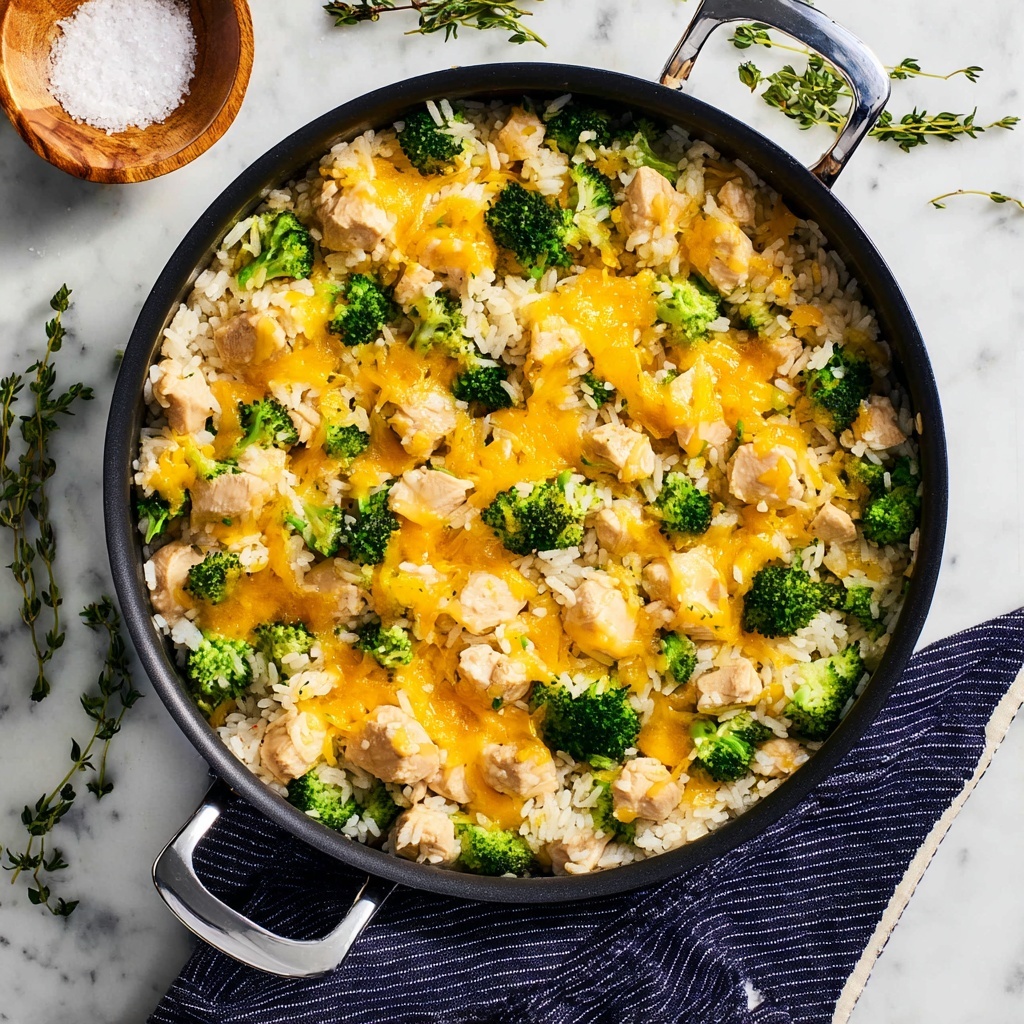 Chicken Broccoli Rice and Cheese Skillet Recipe - Recipe Image