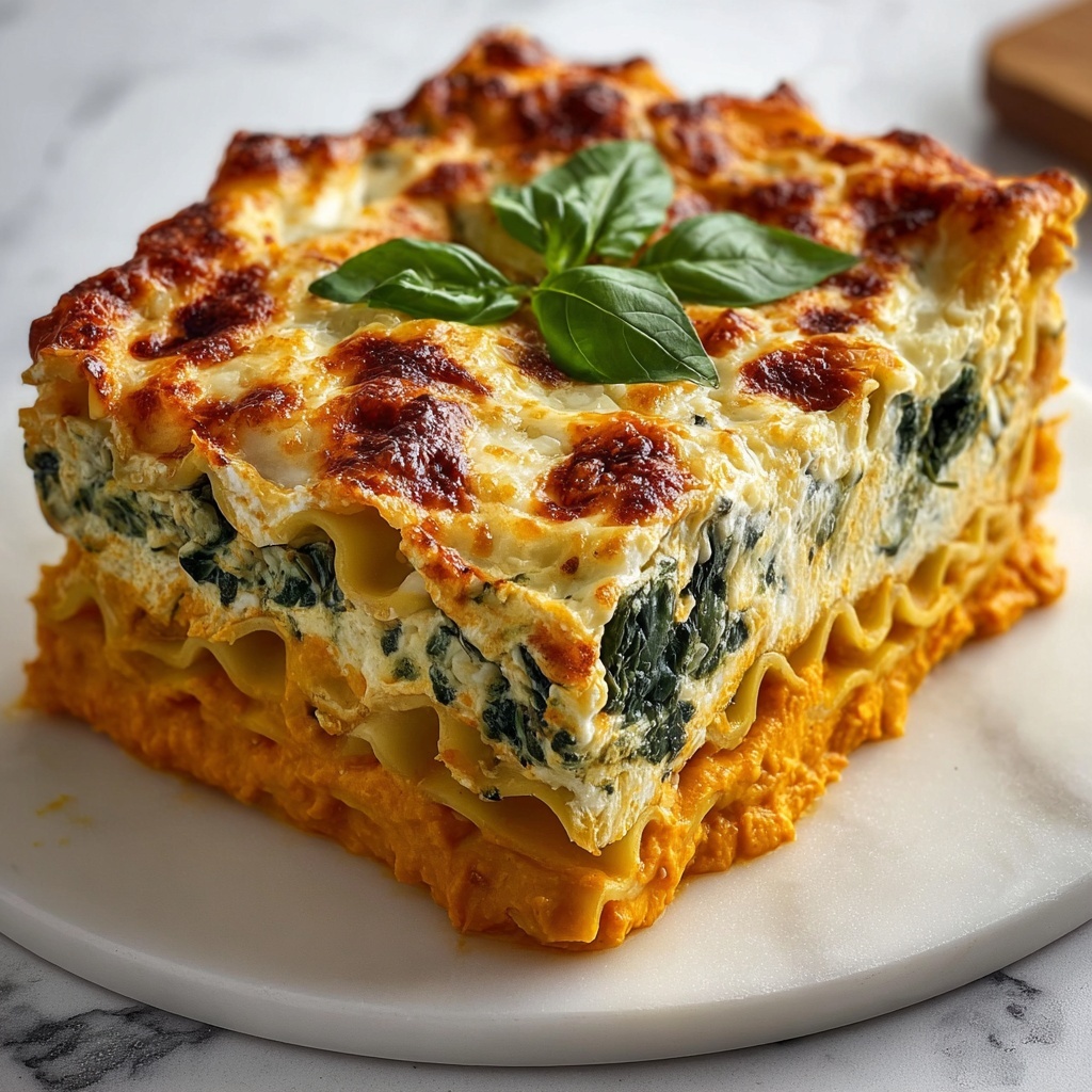 Vegetarian Pumpkin Spinach Lasagna Recipe - Recipe Image
