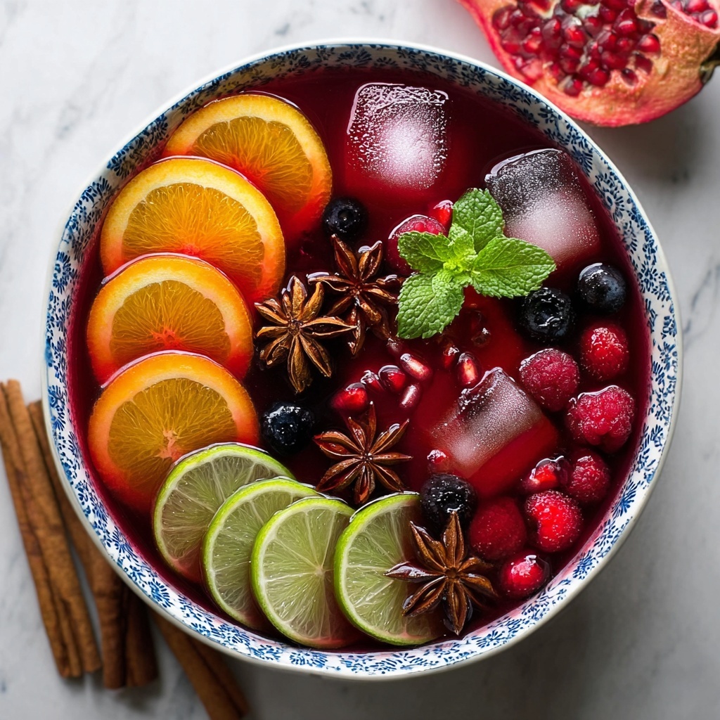 Festive Spiced Holiday Punch with Citrus and Berries Recipe - Recipe Image
