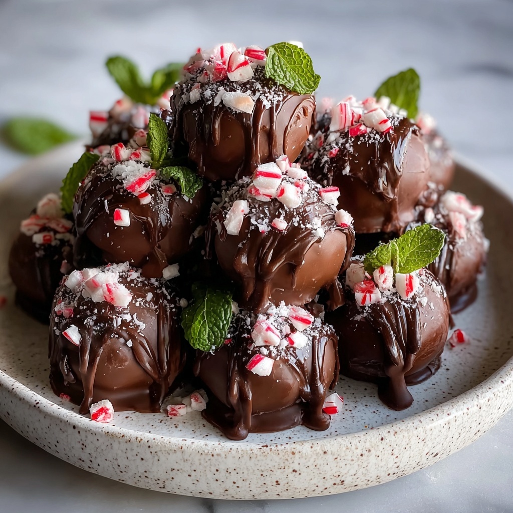 Decadent Dark Chocolate Peppermint Truffles with Creamy Filling Recipe - Recipe Image