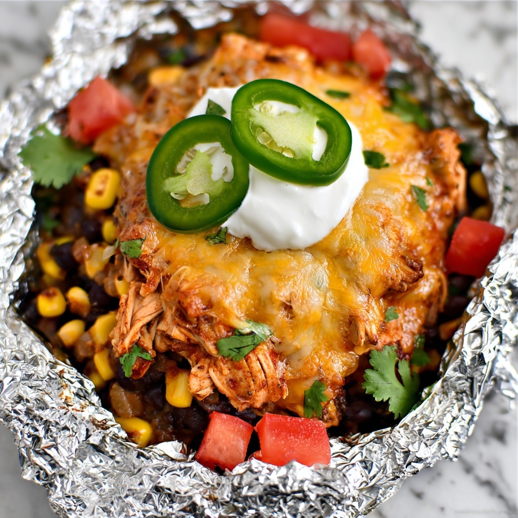 Grilled Santa Fe Chicken Foil Packets Recipe - Recipe Image