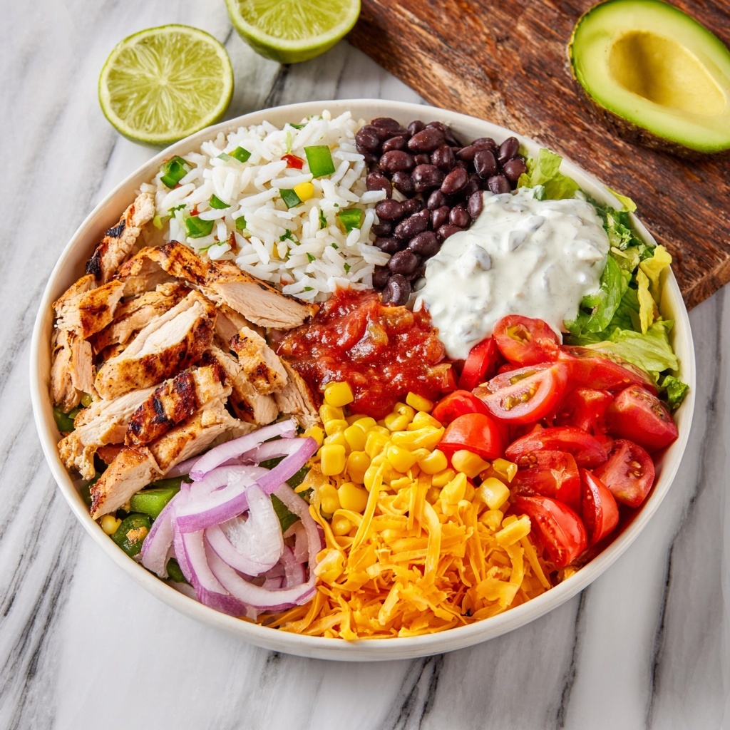 Chicken Burrito Bowl with Cilantro-Lime Sauce Recipe - Recipe Image
