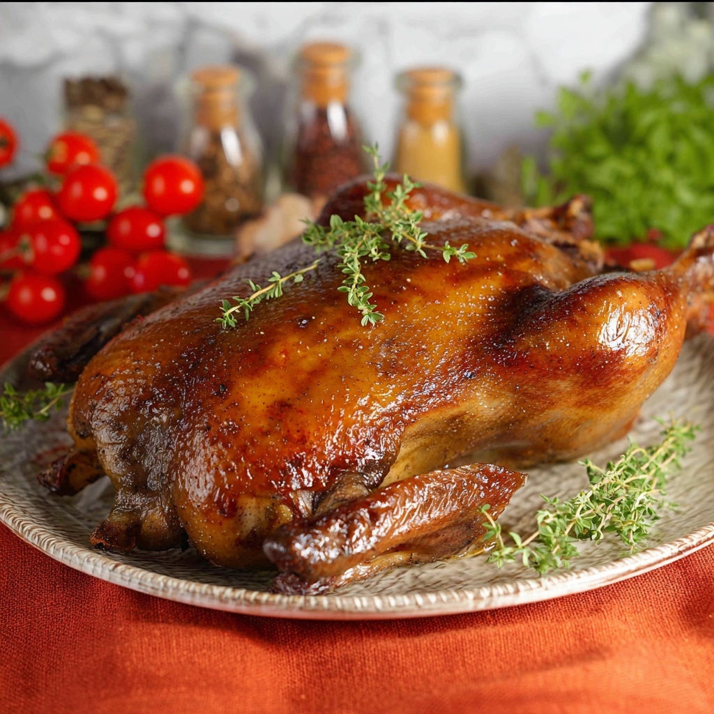 Roast Duck with Brown Sugar and Soy Glaze Recipe - Recipe Image