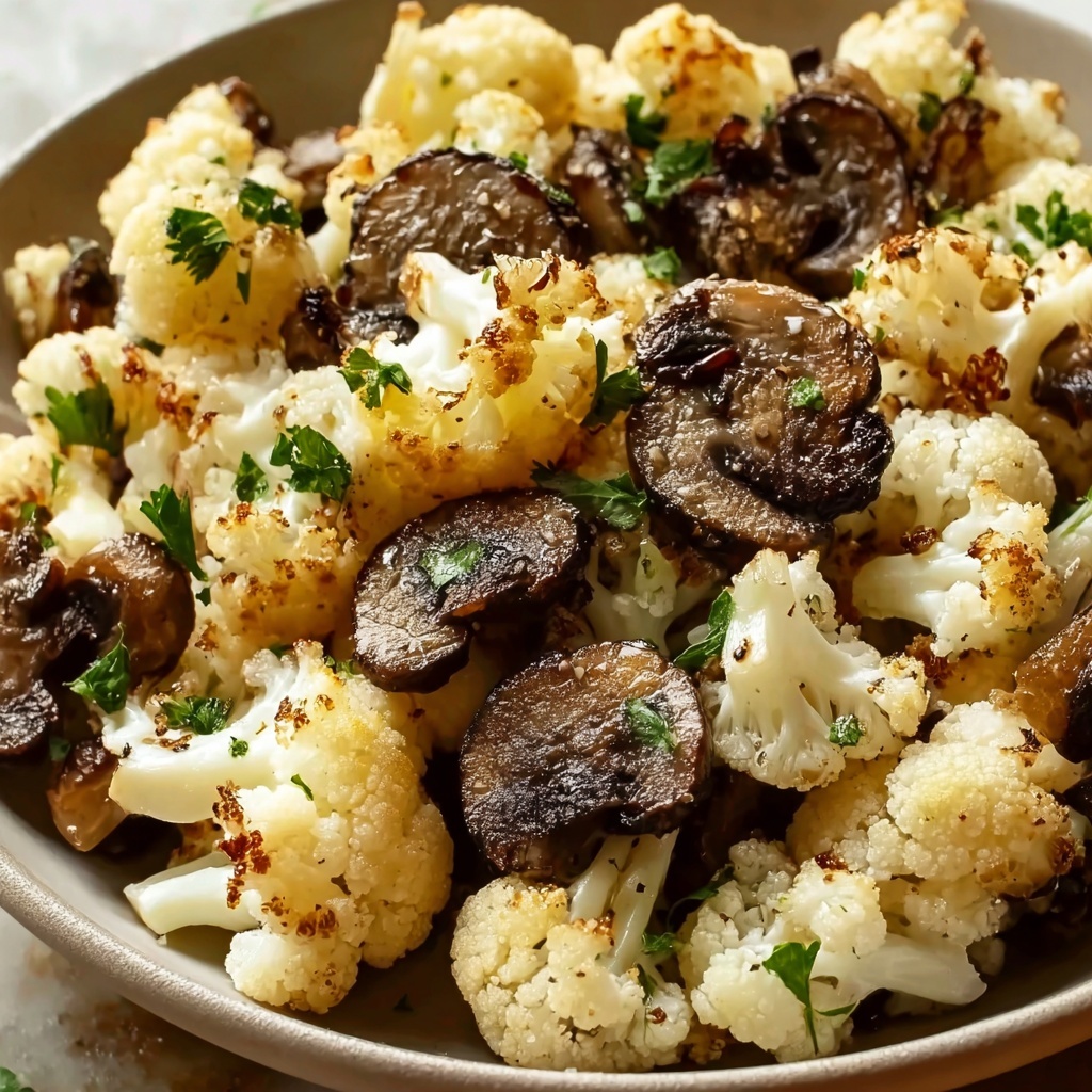 Savor the Flavor: Easy Garlic Cauliflower Mushroom Skillet Recipe - Recipe Image
