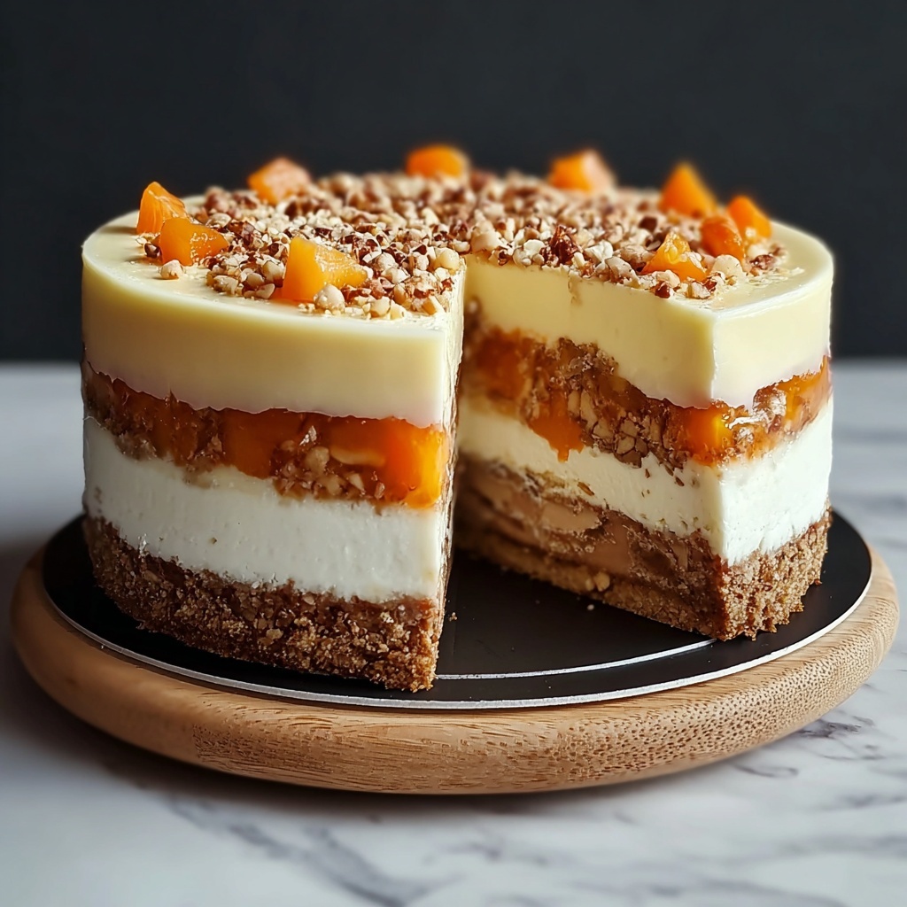 Irresistibly Creamy Carrot Cake Cheesecake Delight Recipe - Recipe Image