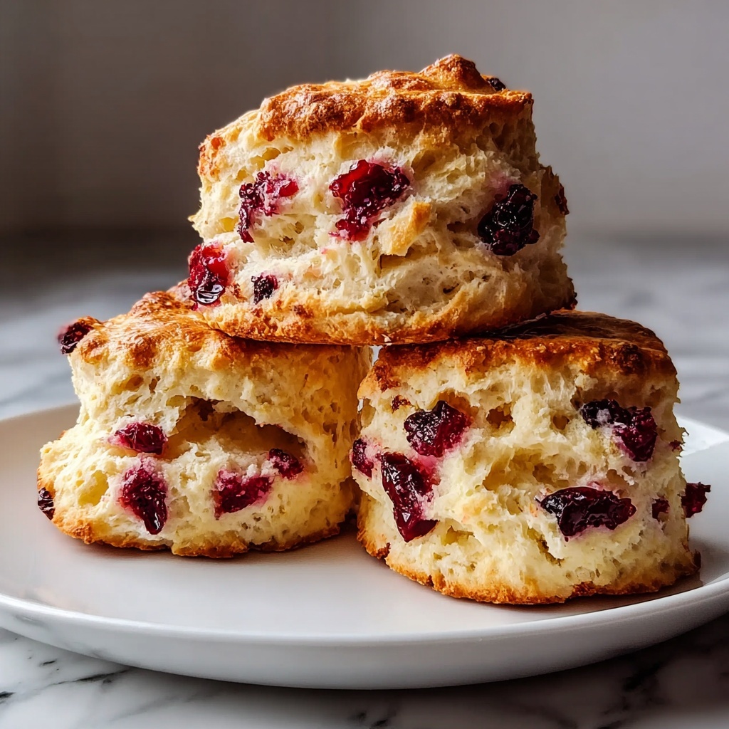 Irresistibly Tangy Cranberry Orange Sour Cream Scones Recipe - Recipe Image