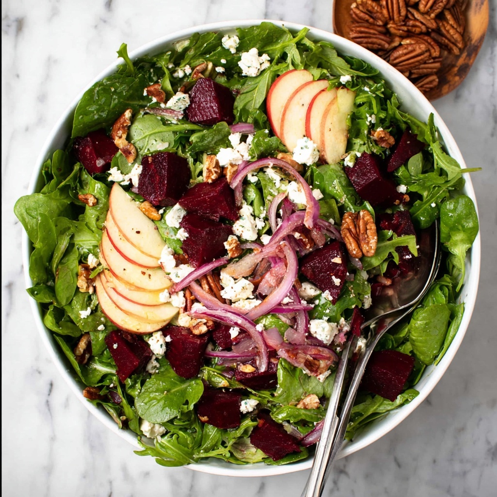 Roasted Beet Salad with Goat Cheese and Toasted Pecans Recipe - Recipe Image