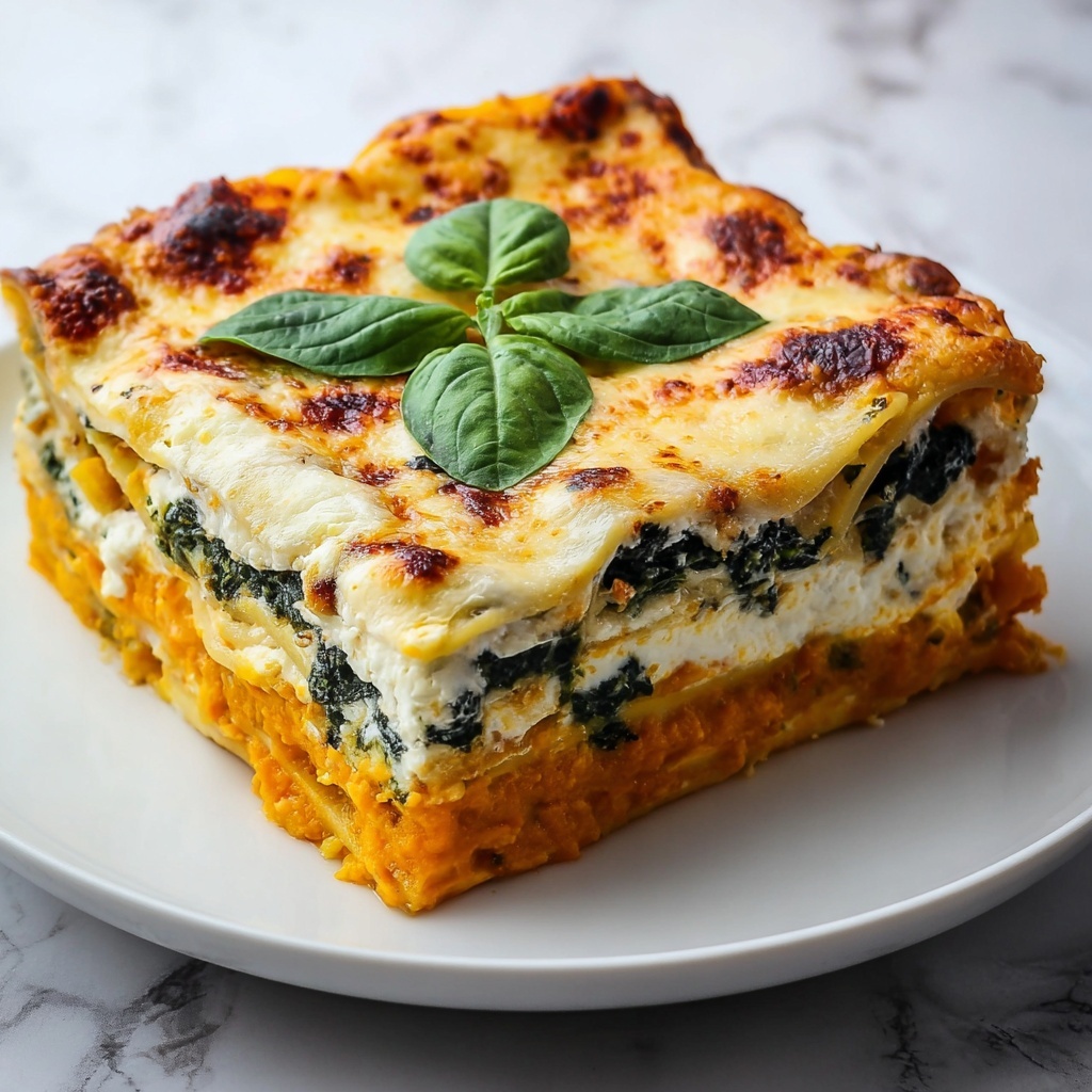 Vegetarian Pumpkin Spinach Lasagna Recipe - Recipe Image