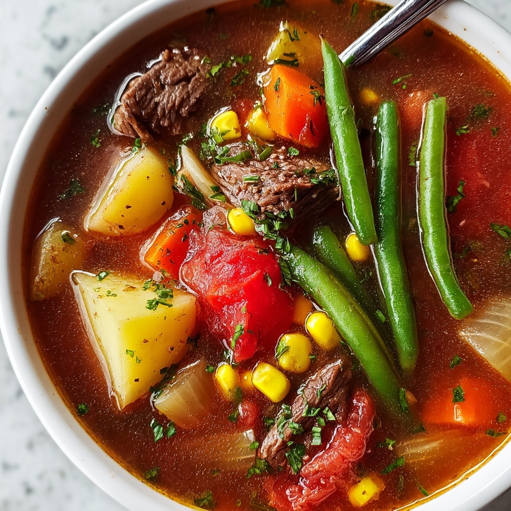 Old-Fashioned Vegetable Beef Soup Recipe - Recipe Image