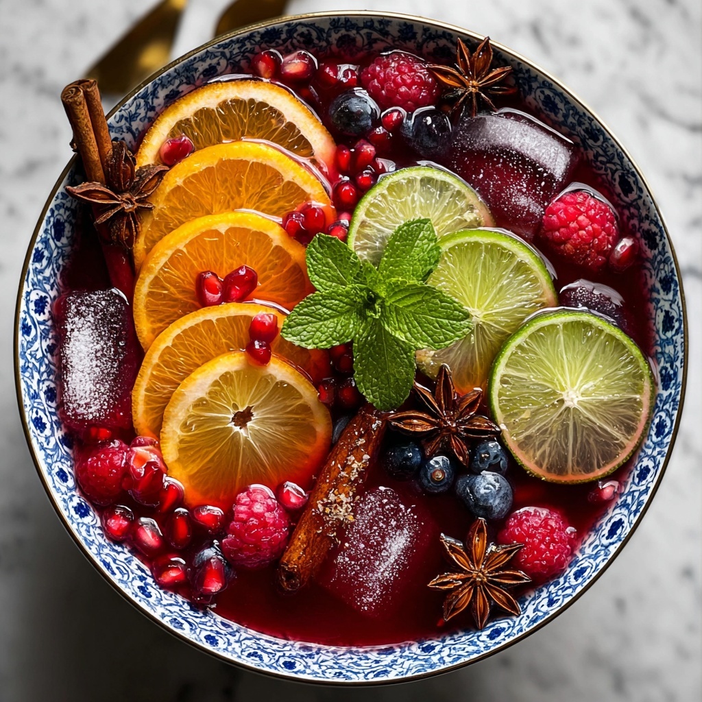 Festive Spiced Holiday Punch with Citrus and Berries Recipe - Recipe Image