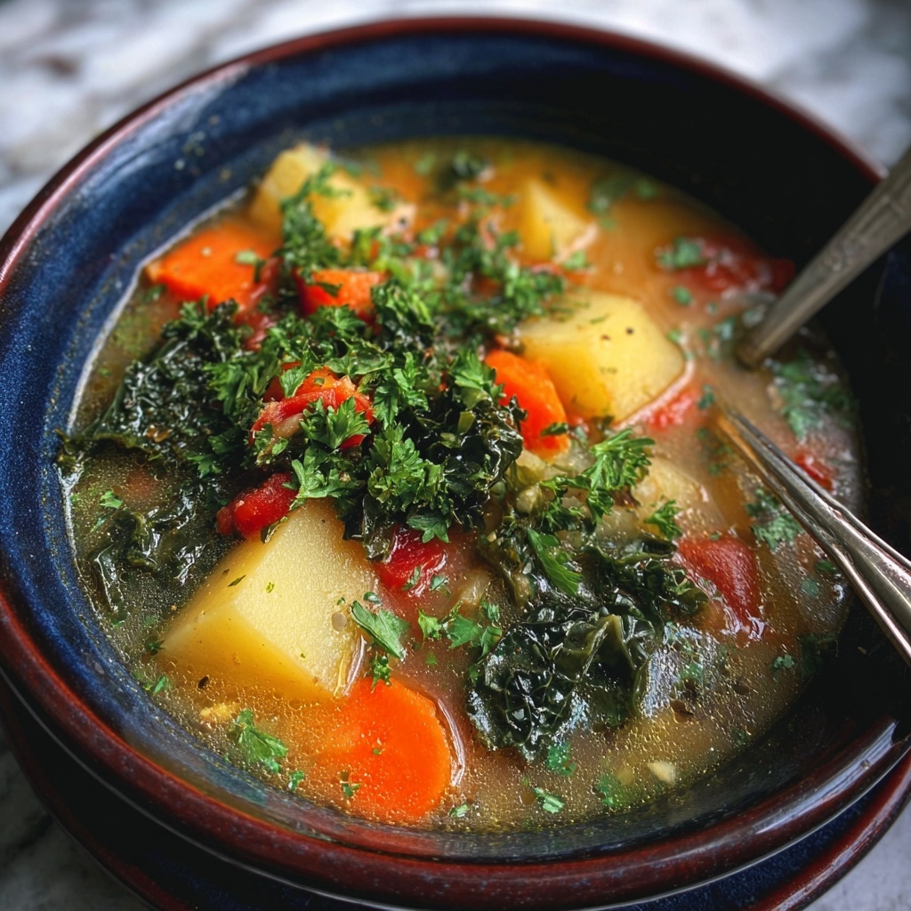 Chunky Potato Kale Soup Recipe - Recipe Image