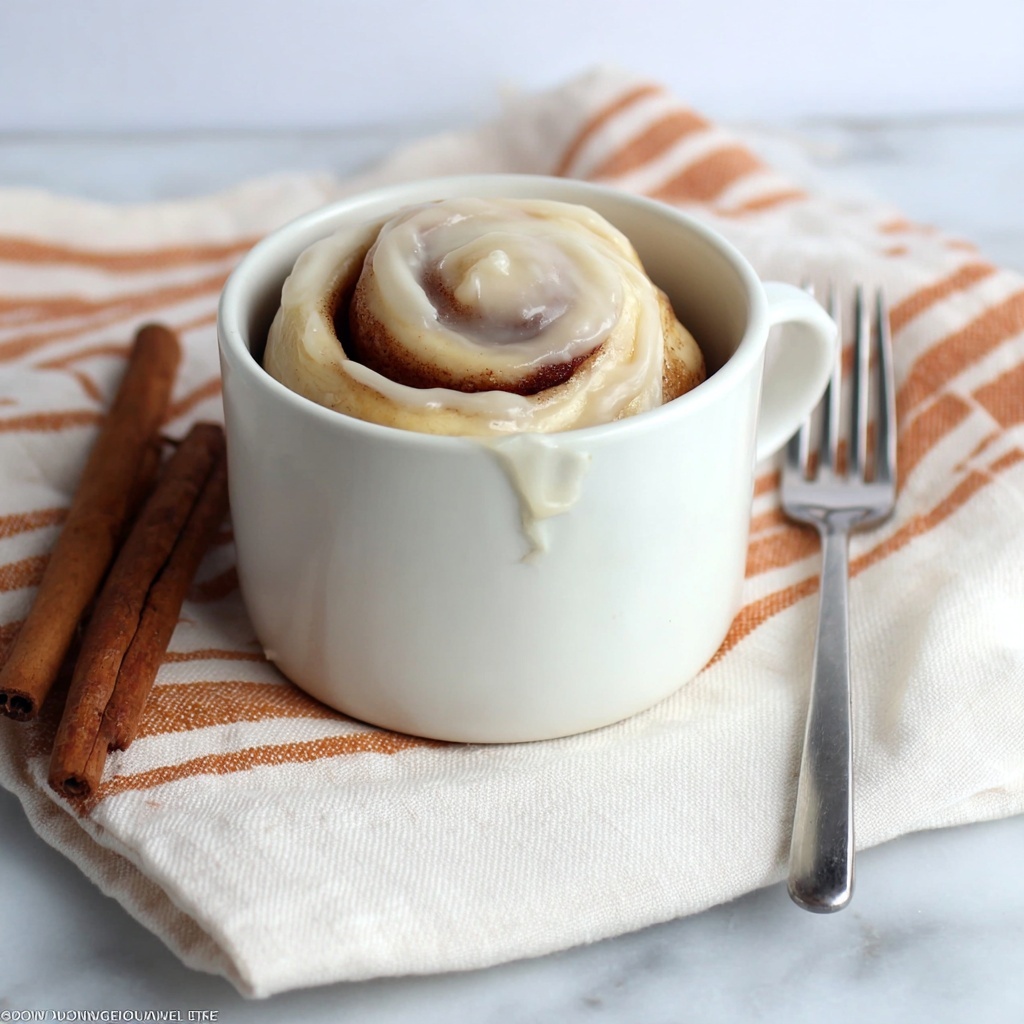 Microwave Cinnamon Roll in a Mug Recipe - Recipe Image