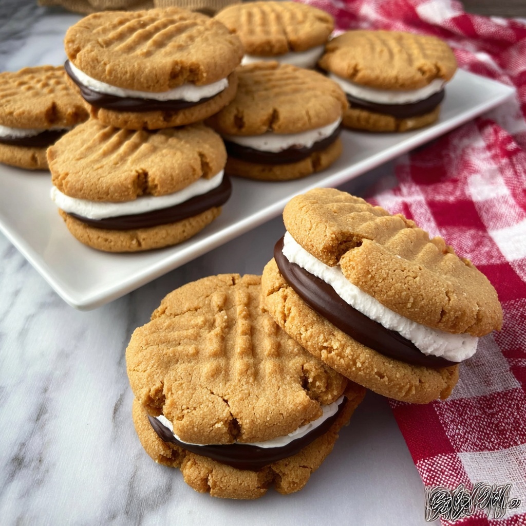 Peanut Butter S'mores Sandwich Cookies Recipe - Recipe Image