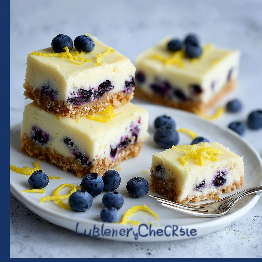 Blueberry Lemon Cheesecake Bars Recipe - Recipe Image