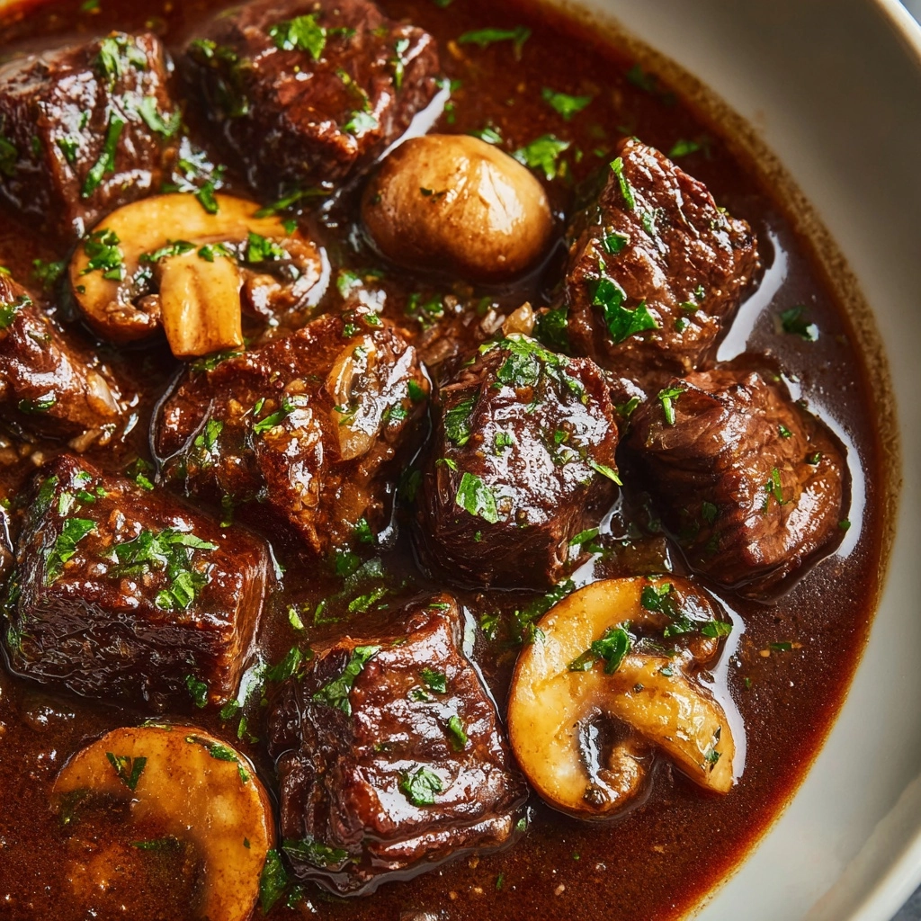 Slow Cooker Beef and Mushroom Stew Recipe - Recipe Image