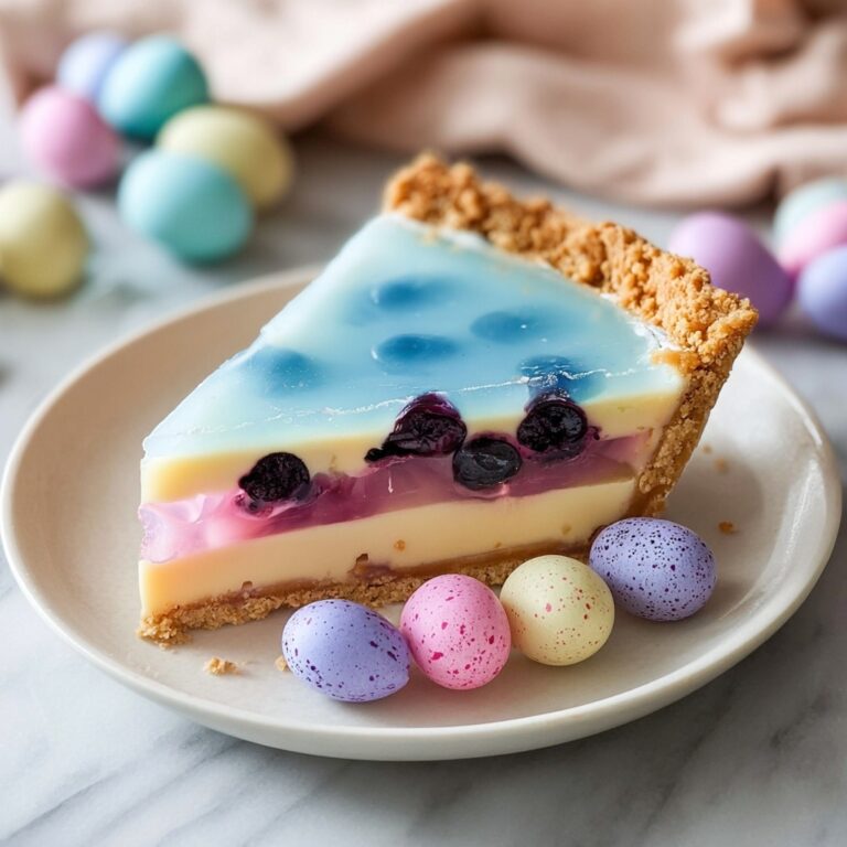 Easter Jell-O Pie with Lemon, Grape, and Blueberry Layers Recipe