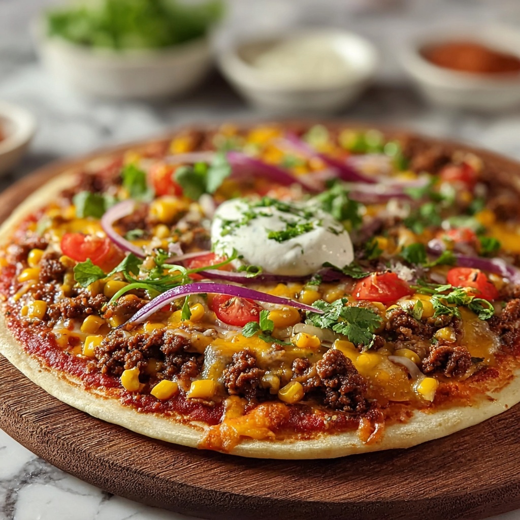 Irresistibly Easy Taco Pizza Appetizer for Game Day Fun Recipe - Recipe Image