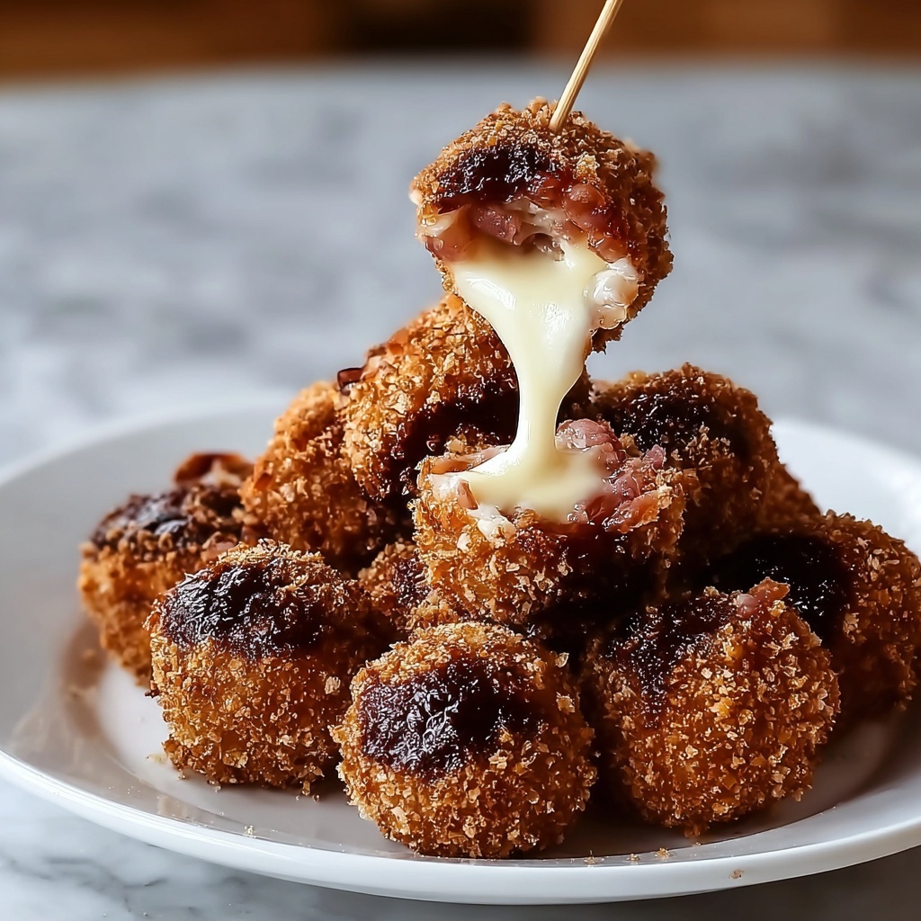 Crispy Bacon Mozzarella Poppers with Sweet Maple Glaze Recipe - Recipe Image