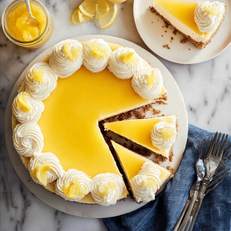 Lemon No-Bake Cheesecake with Lemon Curd and Whipped Cream Recipe