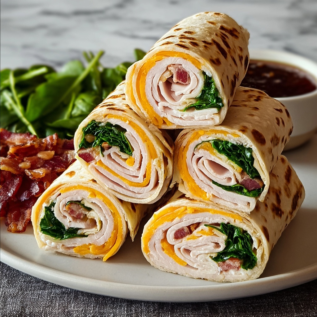 Turkey Cheddar Lunch Roll Ups Recipe - Recipe Image