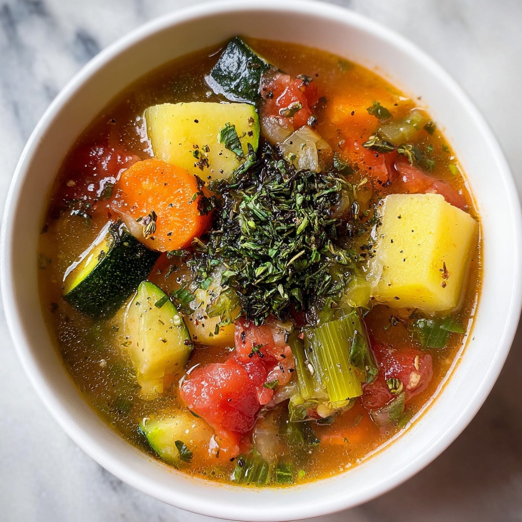 Slow Cooker Chunky Vegetable Soup Recipe - Recipe Image