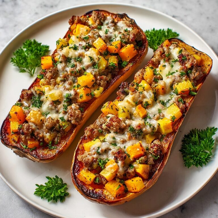Apple Sausage Stuffed Butternut Squash Recipe