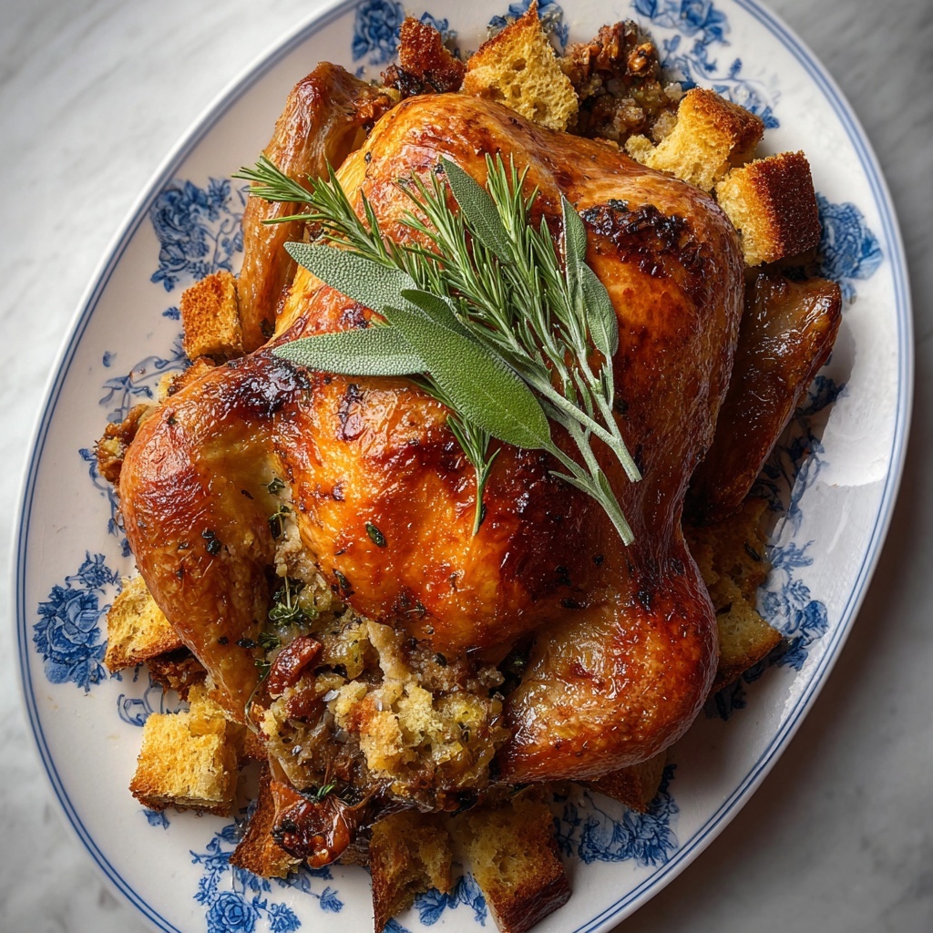 Juicy Herb-Roasted Thanksgiving Turkey with Savory Stuffing Recipe - Recipe Image