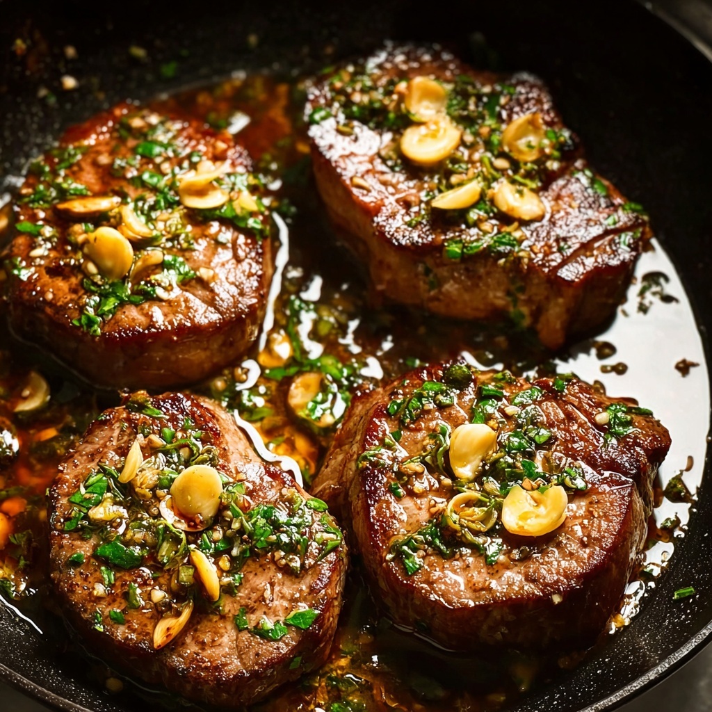 Garlic Butter Pan Seared Beef Chops Recipe - Recipe Image