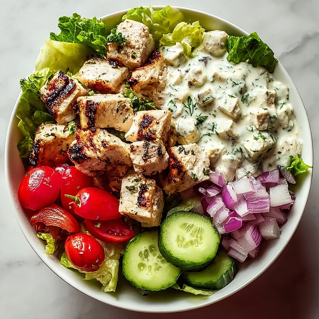 Greek Chicken Salad Bowl with Tzatziki & Feta Recipe - Recipe Image