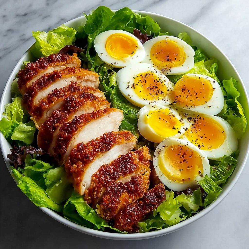 Crispy Chicken & Egg Salad Bowl with Fresh Banana and Greens Recipe - Recipe Image