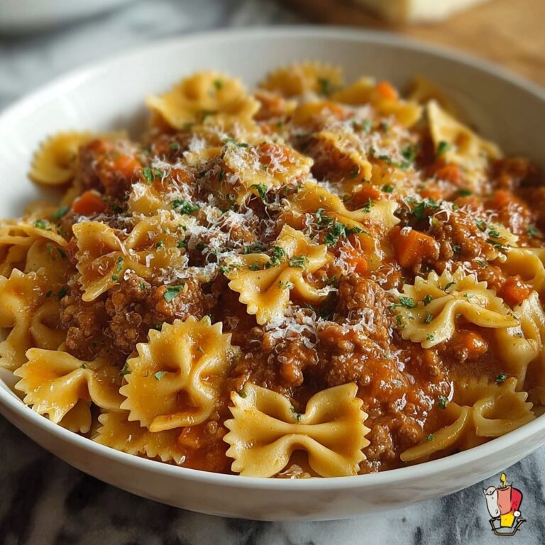 Creamy Velveeta Bowtie Pasta with Italian Beef Marinara Recipe